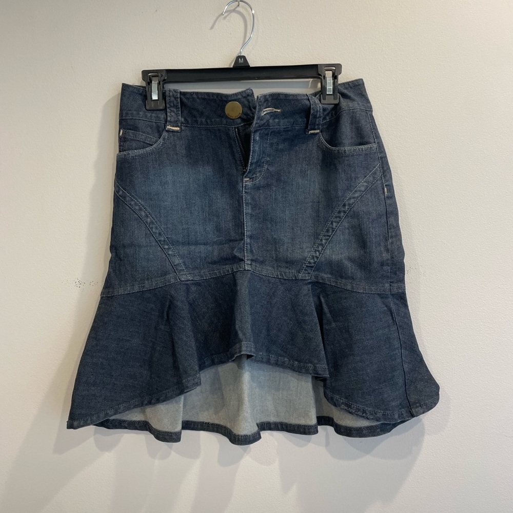 DKNY denim high low skirt